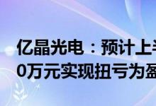 亿晶光电：预计上半年净利润1900万元-2500万元实现扭亏为盈