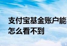 支付宝基金账户能不显示吗 支付宝基金账号怎么看不到