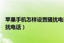 苹果手机怎样设置骚扰电话拦截（苹果手机怎么设置拦截骚扰电话）