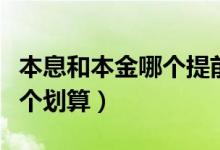 本息和本金哪个提前还款合适（本息和本金哪个划算）