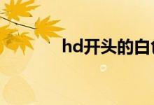 hd开头的白色车牌是什么车? 
