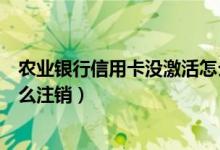 农业银行信用卡没激活怎么注销（农业银行信用卡未激活怎么注销）