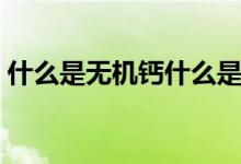 什么是无机钙什么是有机钙（什么是无机盐）