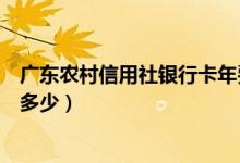 广东农村信用社银行卡年费（广州农商银行信用卡的年费是多少）