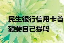 民生银行信用卡首卡申请 民生银行信用卡提额要自己提吗