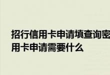 招行信用卡申请填查询密码是什么 各位大佬 谁知道招行信用卡申请需要什么