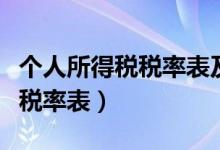 个人所得税税率表及速算扣除数（个人所得税税率表）