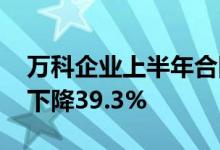 万科企业上半年合同销售额2152.9亿元同比下降39.3%