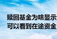 赎回基金为啥显示资金在途 基金赎回后在哪可以看到在途资金