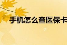 手机怎么查医保卡余额 查询方式有几种 