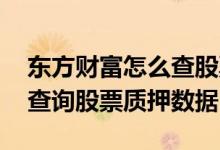 东方财富怎么查股票质押情况 东方财富怎么查询股票质押数据