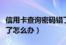 信用卡查询密码错了（信用卡查询密码输入错了怎么办）