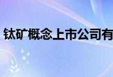 钛矿概念上市公司有那些（钛矿龙头股一览）