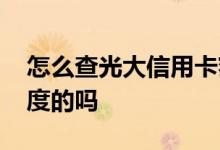 怎么查光大信用卡额度 光大信用卡可以查额度的吗