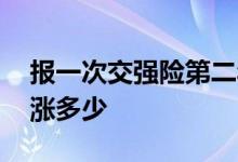 报一次交强险第二年涨多少 报交强险第二年涨多少