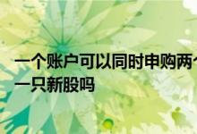 一个账户可以同时申购两个新股吗 一个账户可以多次申购同一只新股吗