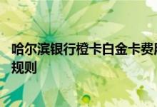 哈尔滨银行橙卡白金卡费用说明 哈尔滨银行橙卡白金卡积分规则