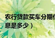 农行贷款买车分期付款（农业银行买车分期利息是多少）