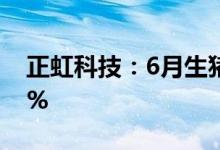 正虹科技：6月生猪销售收入同比减少60.99%