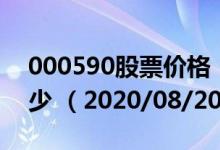 000590股票价格（000590股票价格今天多少 （2020/08/20））