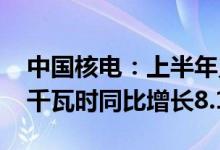 中国核电：上半年累计商运发电量943.50亿千瓦时同比增长8.15%