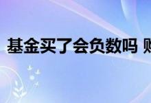 基金买了会负数吗 购买的基金会变成负数吗
