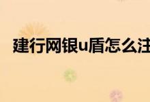 建行网银u盾怎么注销 建行u盾可以注销吗