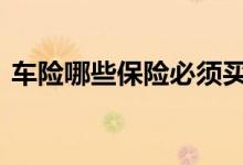 车险哪些保险必须买 车险最少必须保险什么