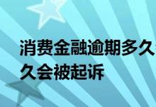消费金融逾期多久会被起诉 消费金融逾期多久会被起诉