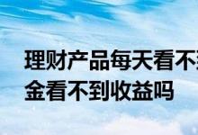 理财产品每天看不到收益吗 理财只能看到本金看不到收益吗