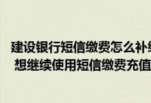 建设银行短信缴费怎么补缴 建设银行：我的主手机号码换了 想继续使用短信缴费充值功能 应该怎么办理呢
