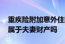 重疾险附加意外住院赔付多少钱 重疾险赔偿属于夫妻财产吗