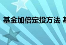 基金加倍定投方法 基金跌了需要加倍定投吗