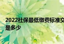 2022社保最低缴费标准交多少 2022年公司交社保缴费比例是多少 