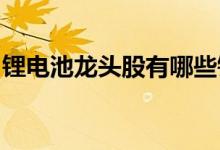 锂电池龙头股有哪些锂电池龙头概念股票一览