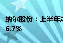 纳尔股份：上半年净利同比预增180.03%-226.7%