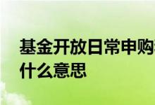基金开放日常申购和定期定额 基金定额申购什么意思