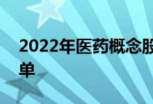 2022年医药概念股有哪些医药概念龙头股名单