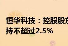 恒华科技：控股股东、实际控制人之方文拟减持不超过2.5%