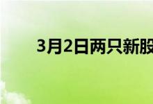 3月2日两只新股申购一览表（附股）
