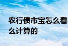 农行债市宝怎么看收益 农行债市宝的盈利怎么计算的