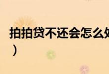 拍拍贷不还会怎么处理（拍拍贷不还会怎么样）
