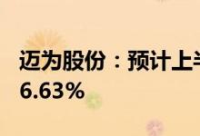 迈为股份：预计上半年净利同比增30.92%-66.63%