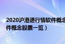 2020沪港通行情软件概念股票有哪些（2020沪港通行情软件概念股票一览）
