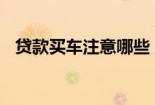 贷款买车注意哪些 贷款买车注意哪些细节