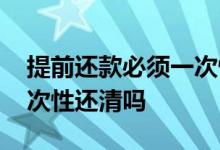 提前还款必须一次性还清吗 提前还款必须一次性还清吗