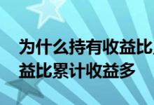 为什么持有收益比累计收益多 为什么持有收益比累计收益多