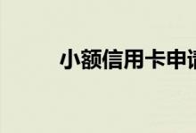 小额信用卡申请（小额信用贷款）