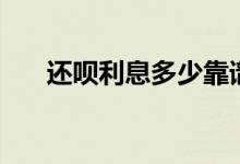 还呗利息多少靠谱吗（还呗利息多少）