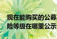 现在能购买的公募基金有哪些 公募基金的风险等级在哪里公示